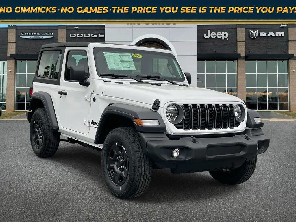 2026 Jeep Wrangler WRANGLER 2-DOOR SPORT in Bright White Clear-Coat Exterior Paint — front three-quarter view