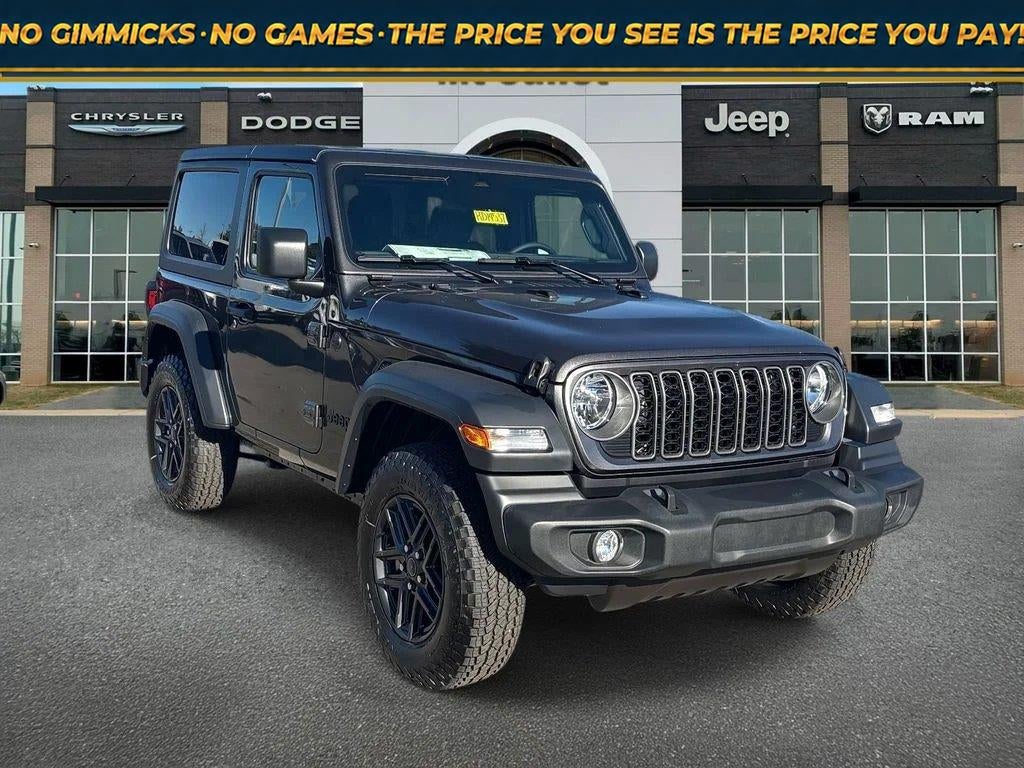 2026 Jeep Wrangler WRANGLER 2-DOOR SPORT S in Granite Crystal Metallic Clear-Coat Exterior Paint — front three-quarter view