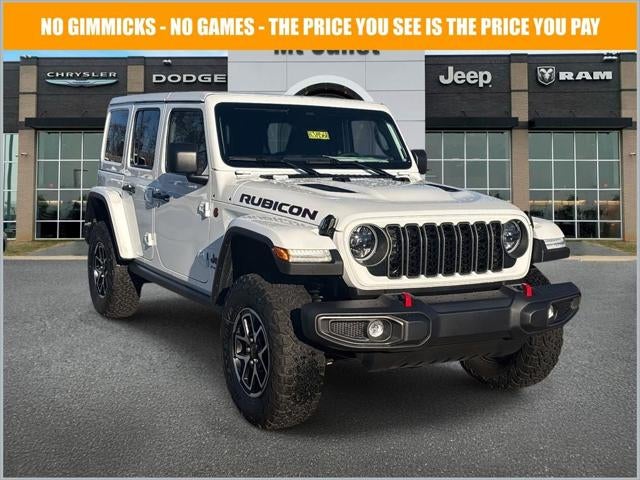 2026 Jeep Wrangler WRANGLER 4-DOOR RUBICON in Bright White Clear-Coat Exterior Paint — front three-quarter view