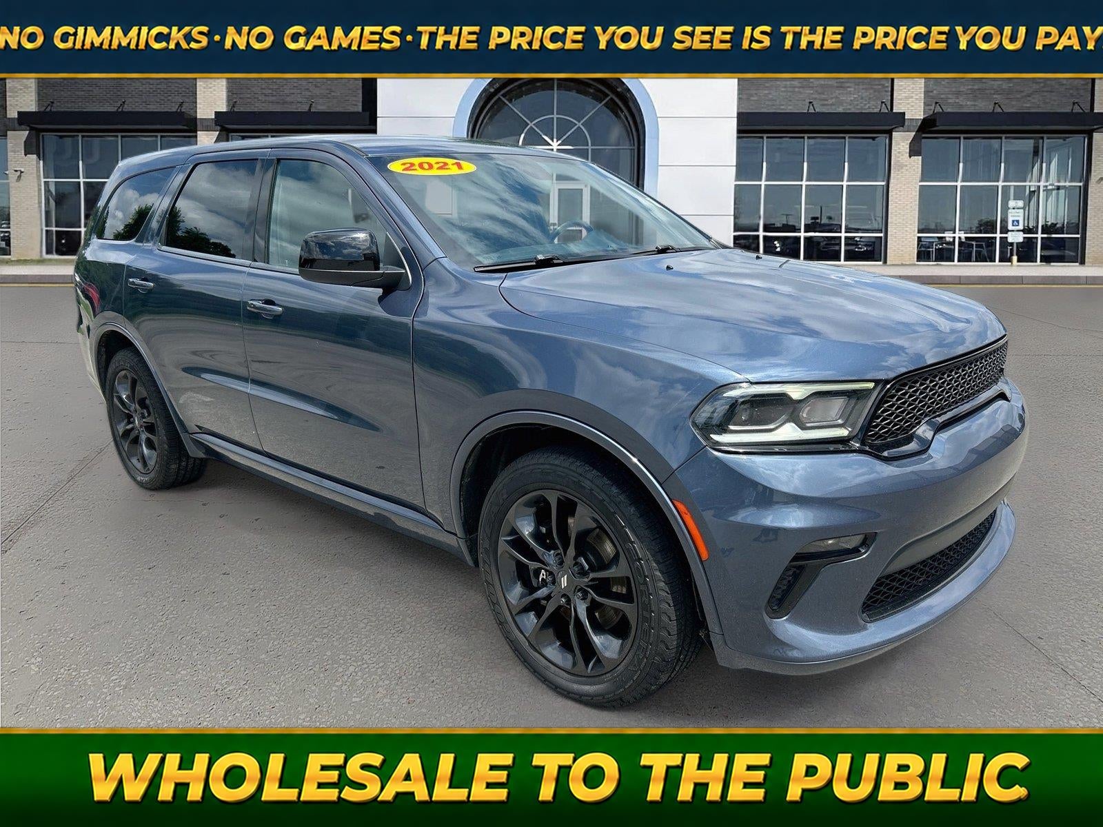 2021 Dodge Durango SXT Plus in Reactor Blue Pearlcoat — front three-quarter view