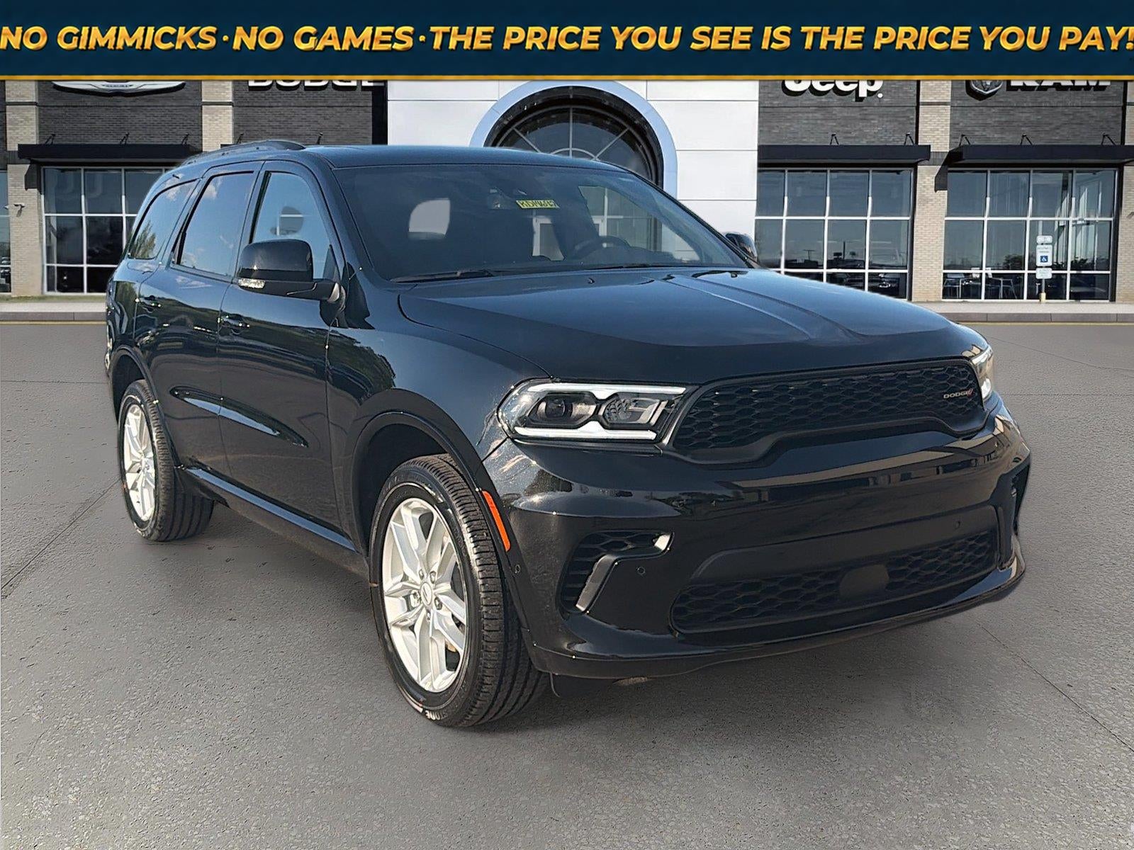 2026 Dodge Durango DURANGO GT PLUS AWD in Diamond Black Clear-Coat Exterior Paint — front three-quarter view