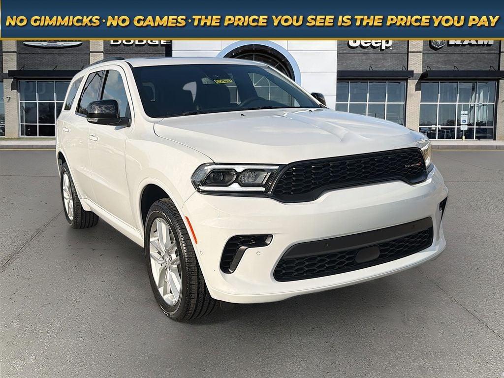 2026 Dodge Durango DURANGO GT PLUS AWD in White Knuckle Clear-Coat Exterior Paint — front three-quarter view