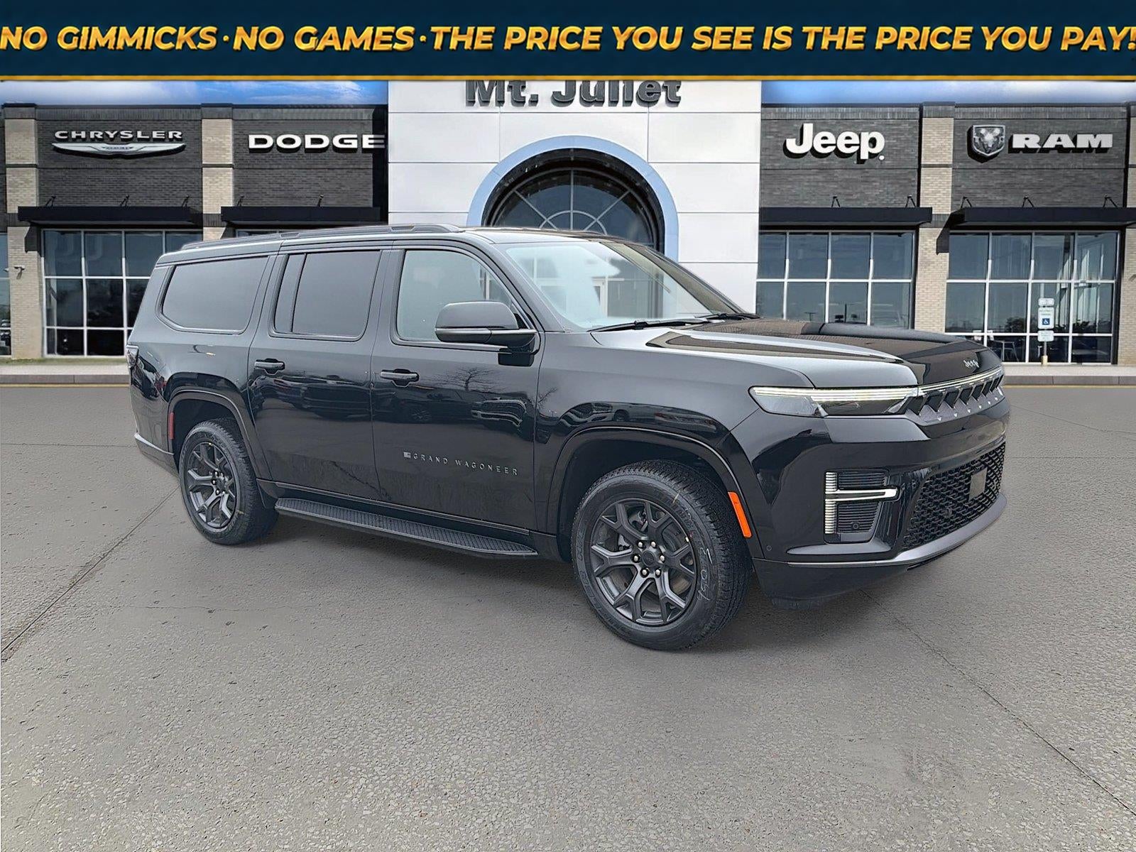 2026 Jeep Grand Wagoneer GRAND WAGONEER L LIMITED ALTITUDE 4X4 in High Gloss Black Exterior Paint — front three-quarter view