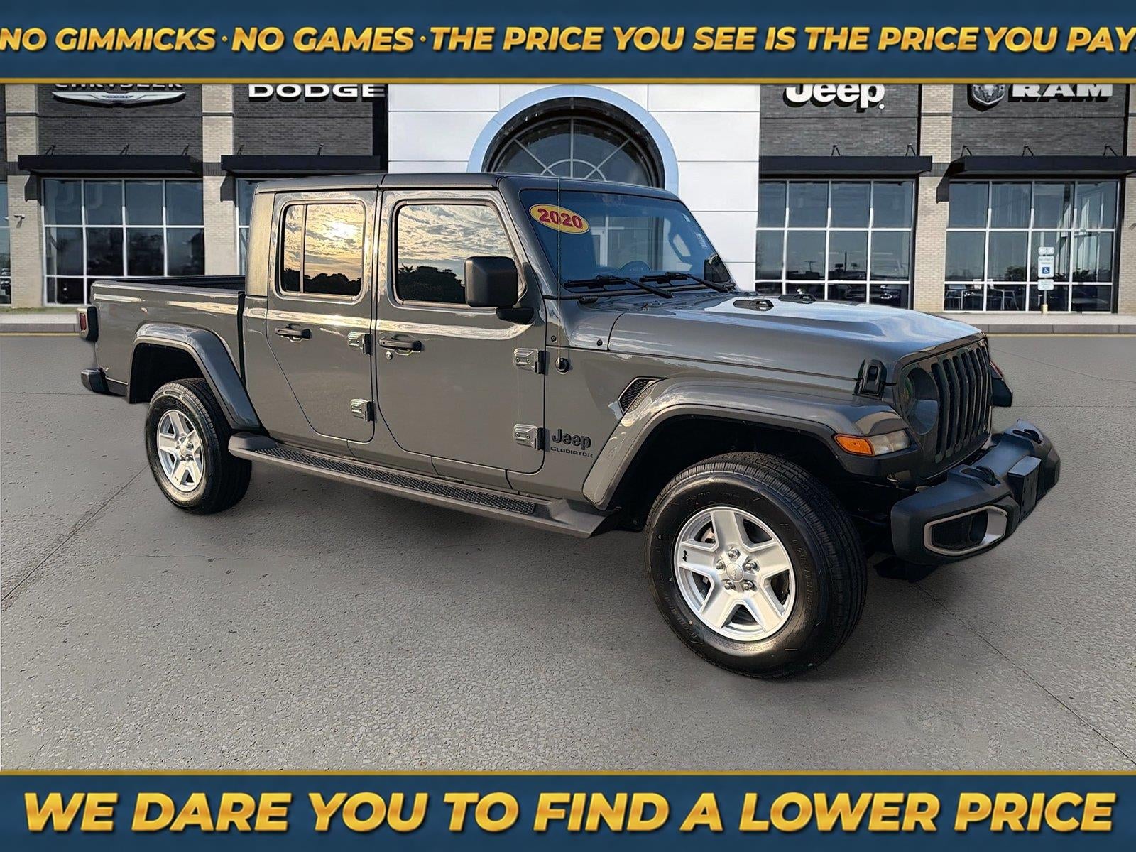 2020 Jeep Gladiator Sport S 4x4 in Sting-Gray Clearcoat — front three-quarter view