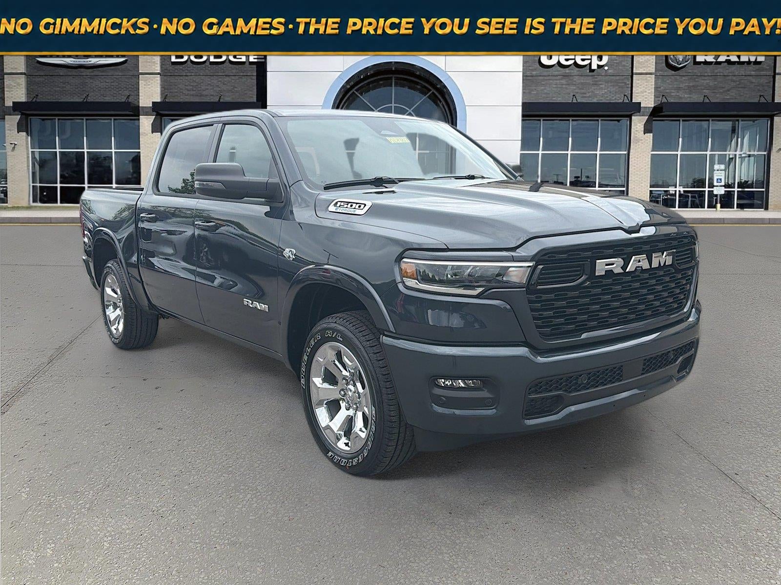 2026 RAM Ram 1500 RAM 1500 BIG HORN CREW CAB 4X4 5'7' BOX in Forged Blue Metallic Exterior Paint — front three-quarter view