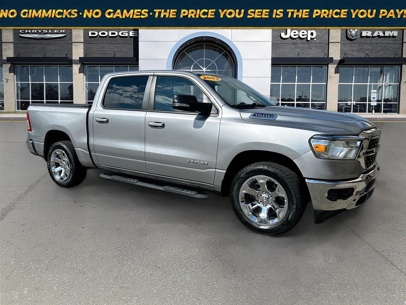 2022 RAM 1500 Big Horn/Lone Star in Billet Silver Metallic Clearcoat — front three-quarter view