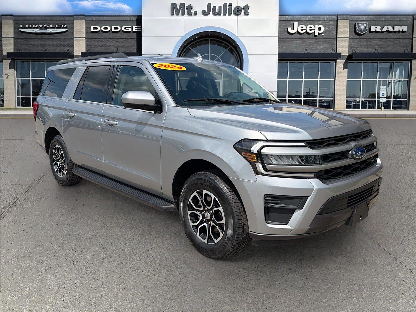 2024 Ford Expedition XLT MAX in Iconic Silver Metallic — front three-quarter view