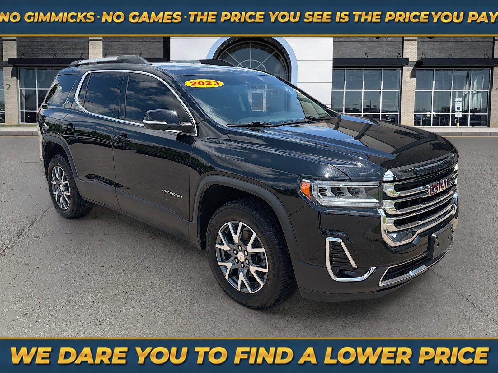 2023 GMC Acadia AWD SLT in Ebony Twilight Metallic — front three-quarter view