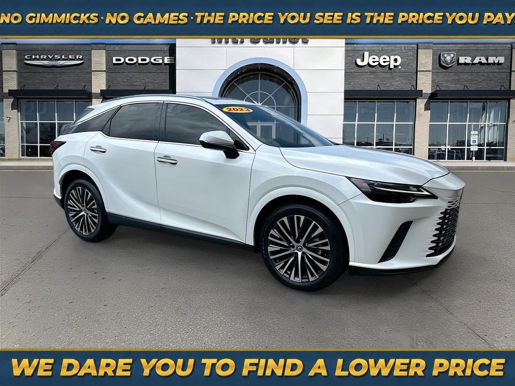 2023 Lexus RX 350 Premium Plus in White Pearl — front three-quarter view
