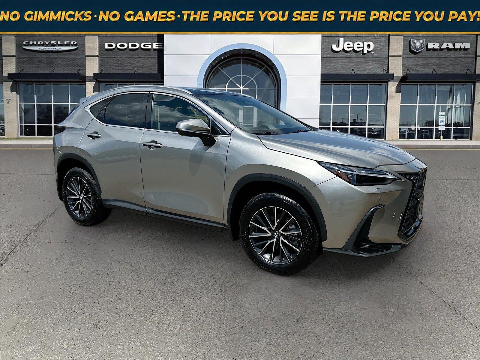 2024 Lexus NX 350 Luxury in Atomic Silver — front three-quarter view