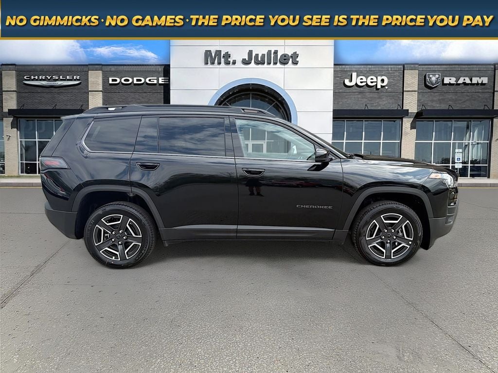 2026 Jeep Cherokee CHEROKEE LIMITED 4X4 in Diamond Black Crystal Pearl-Coat Exterior Paint — front three-quarter view