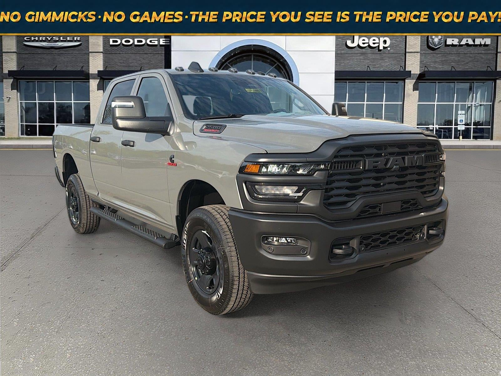 2026 RAM Ram 2500 RAM 2500 TRADESMAN CREW CAB 4X4 6'4' BOX in Ceramic Gray Clear-Coat Exterior Paint — front three-quarter view