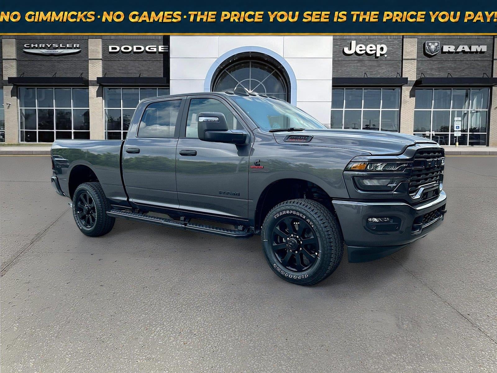 2026 RAM Ram 2500 RAM 2500 BIG HORN CREW CAB 4X4 6'4' BOX in Granite Crystal Metallic Clear-Coat Exterior Paint — front three-quarter view