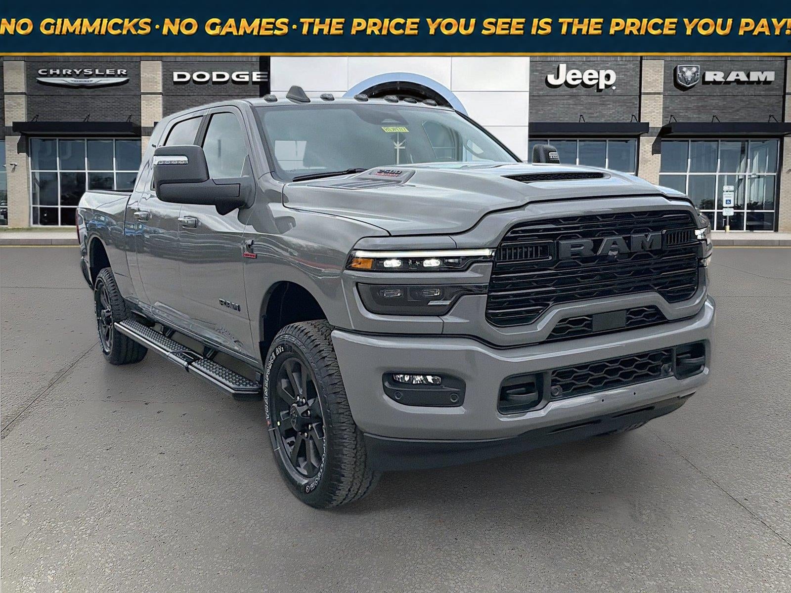 2026 RAM Ram 2500 RAM 2500 LARAMIE MEGA CAB 4X4 6'4' BOX in Ceramic Gray Clear-Coat Exterior Paint — front three-quarter view