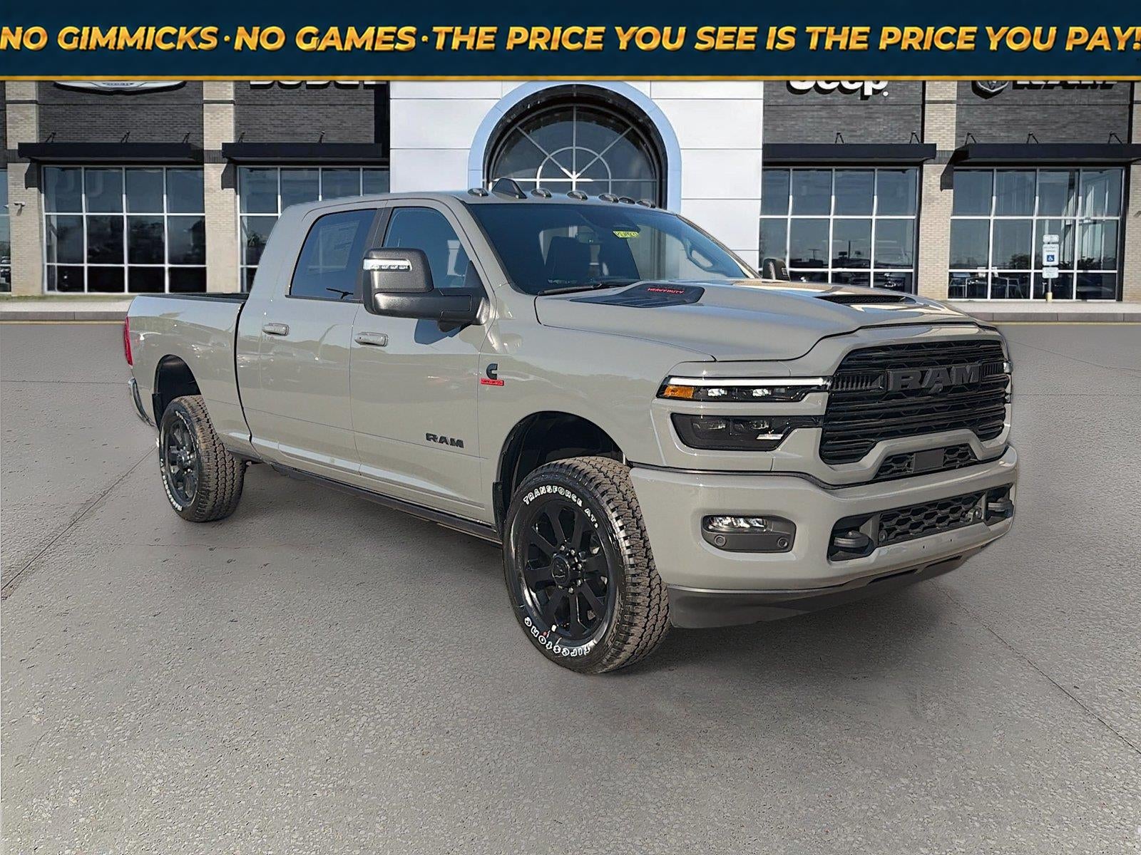 2026 RAM Ram 2500 RAM 2500 LARAMIE MEGA CAB 4X4 6'4' BOX in Ceramic Gray Clear-Coat Exterior Paint — front three-quarter view