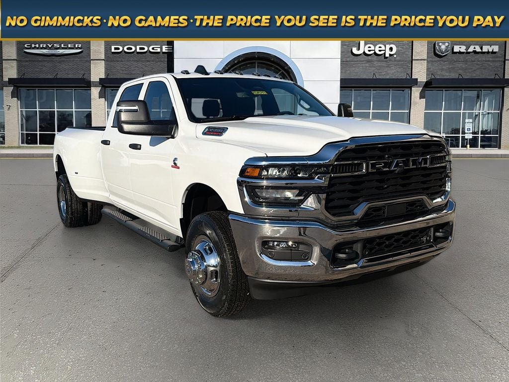 2026 RAM Ram 3500 RAM 3500 TRADESMAN CREW CAB 4X4 8' BOX in Bright White Clear-Coat Exterior Paint — front three-quarter view