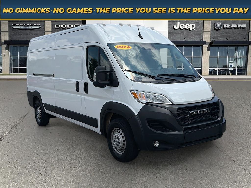 2024 RAM ProMaster 2500 Cargo Van Tradesman High Roof 159' WB w/Pass Seat in Bright White Clearcoat — front three-quarter view