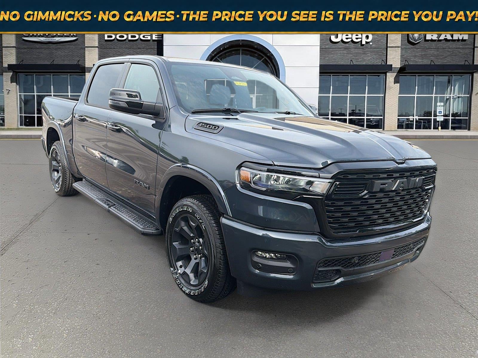 2026 RAM Ram 1500 RAM 1500 BIG HORN CREW CAB 4X4 5'7' BOX in Forged Blue Metallic Exterior Paint — front three-quarter view