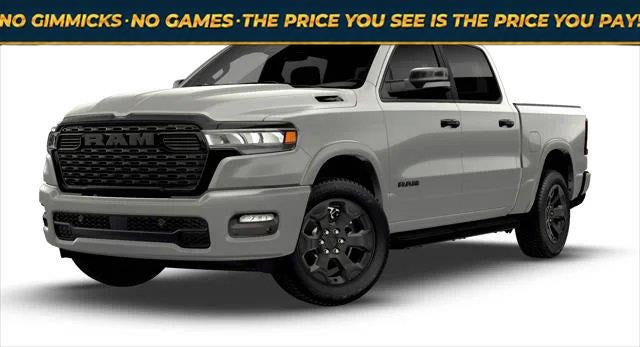 2026 RAM Ram 1500 RAM 1500 BIG HORN CREW CAB 4X4 5'7' BOX in Silver Zynith Exterior Paint — front three-quarter view