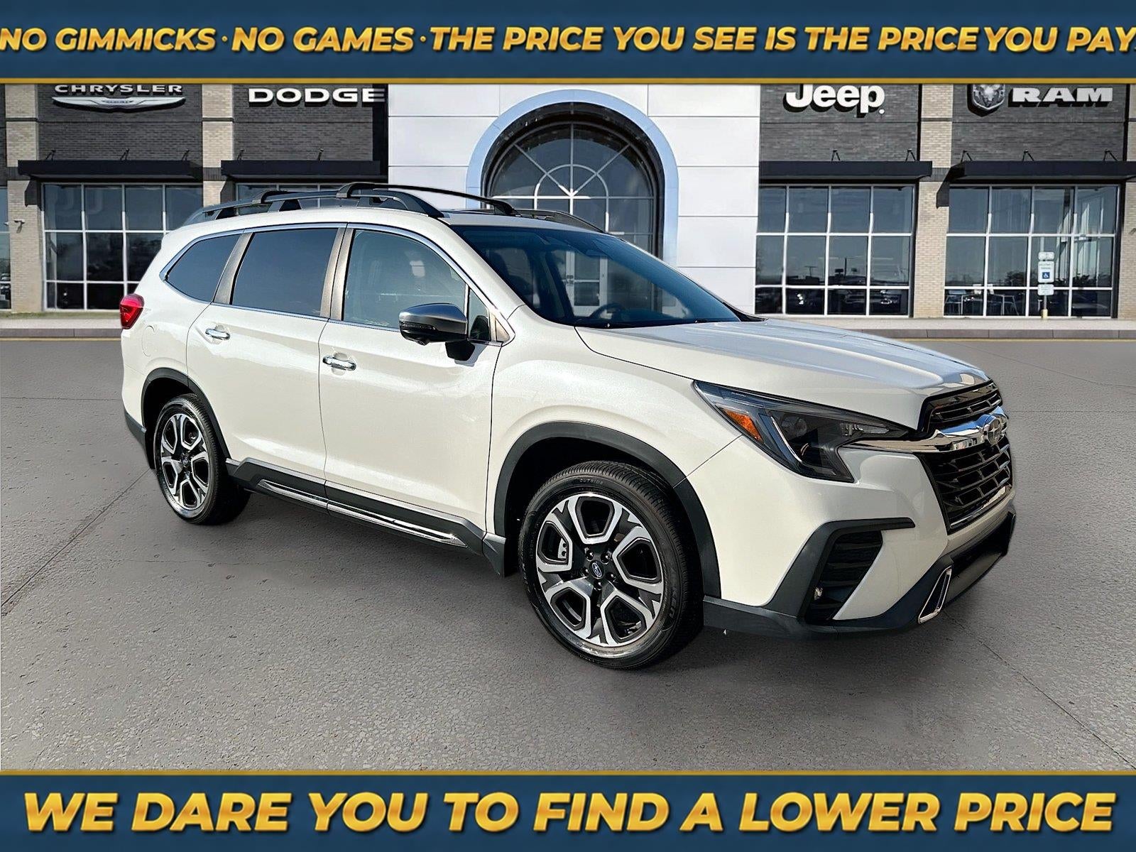 2023 Subaru Ascent Touring 7-Passenger in Crystal White Pearl — front three-quarter view