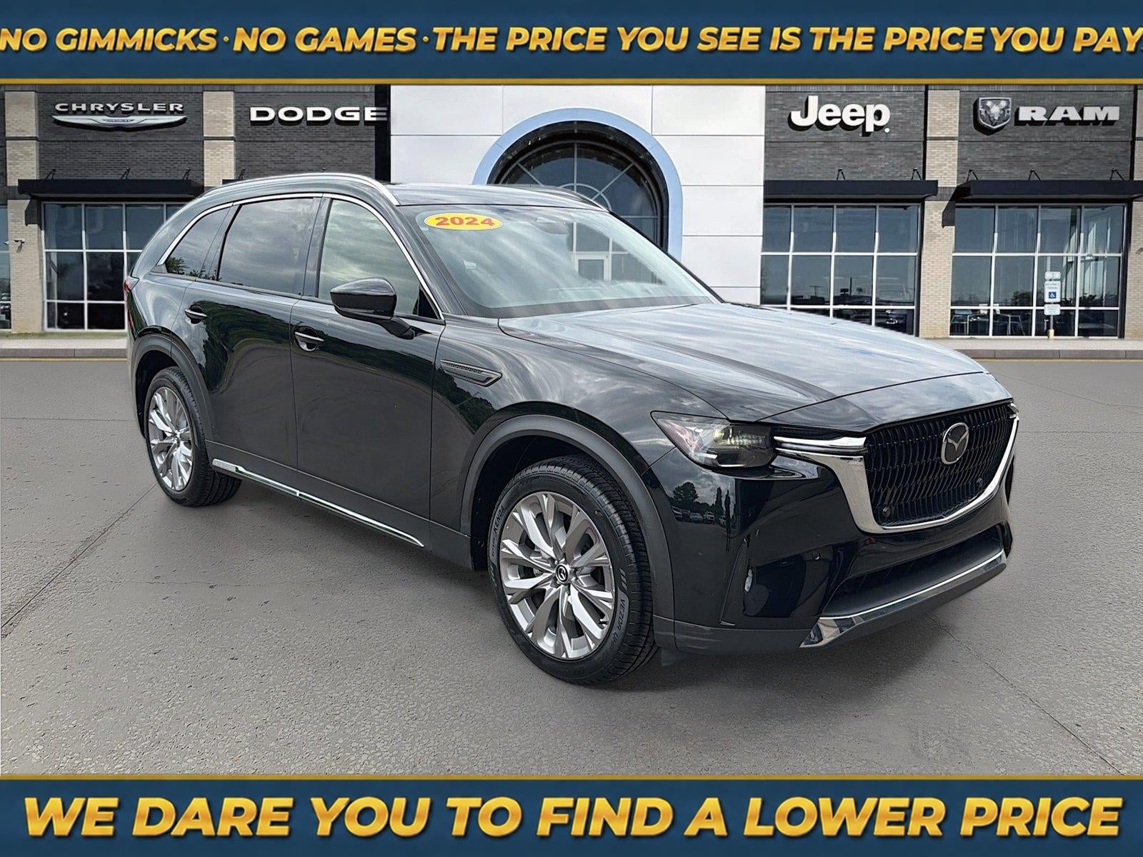 2024 Mazda Mazda CX-90 3.3 Turbo Premium in Jet Black Mica — front three-quarter view