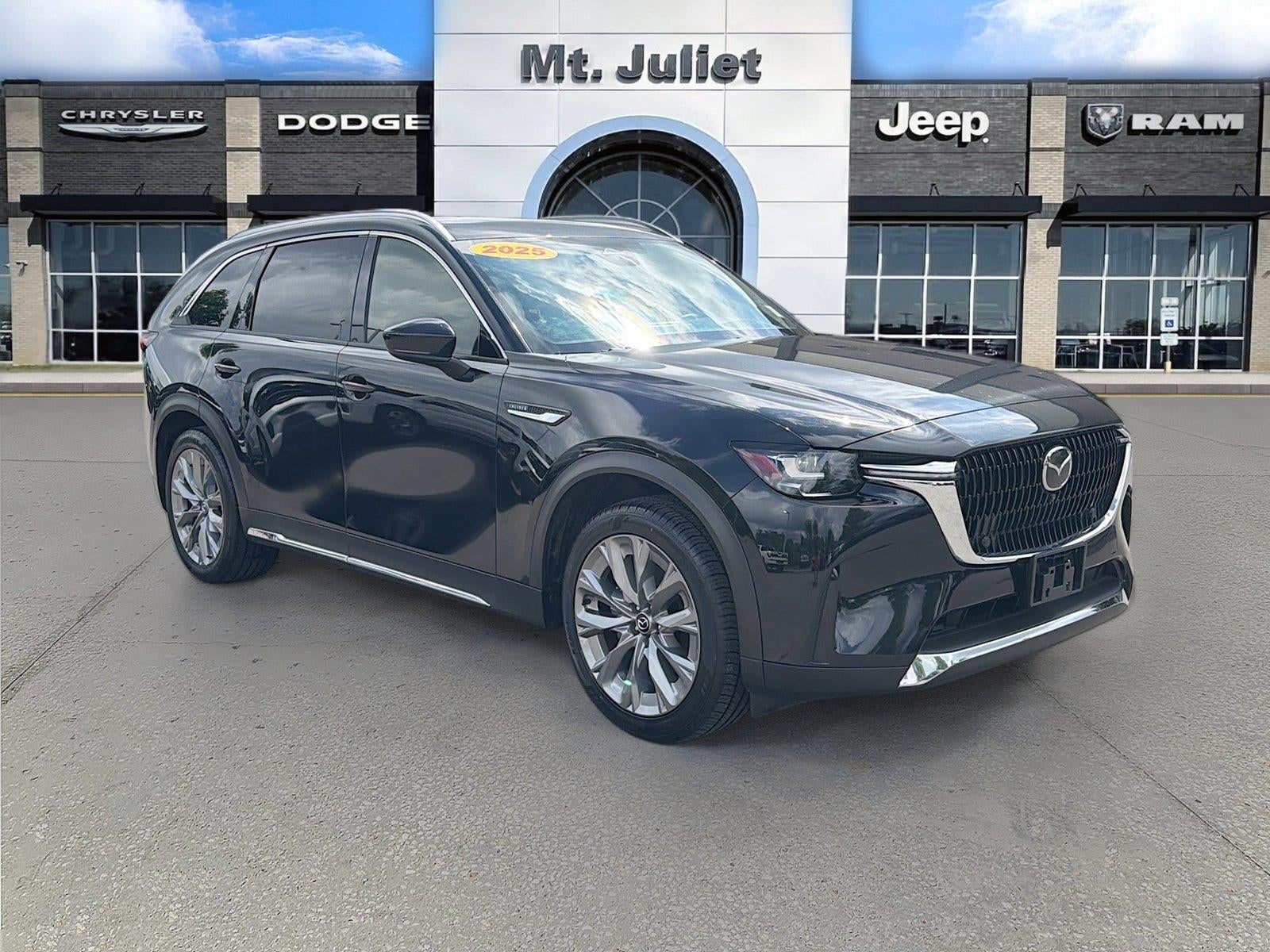 2025 Mazda Mazda CX-90 3.3 Turbo Premium Plus Package in Jet Black Mica — front three-quarter view
