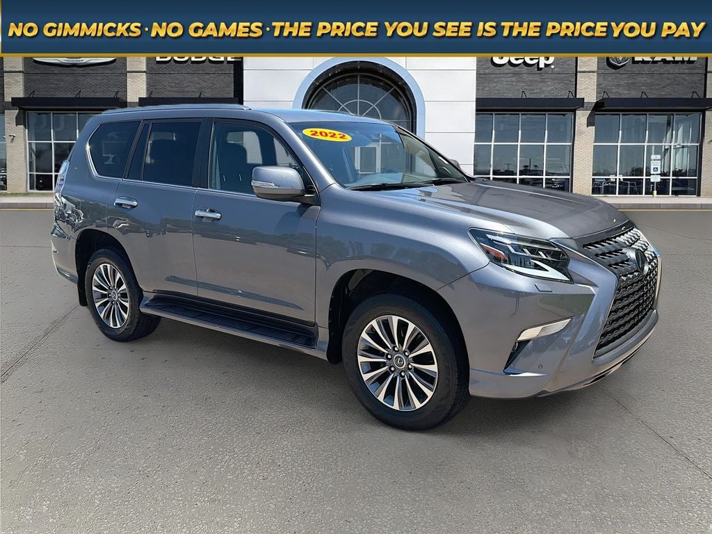 2022 Lexus GX 460 Luxury in Gray Pearl — front three-quarter view