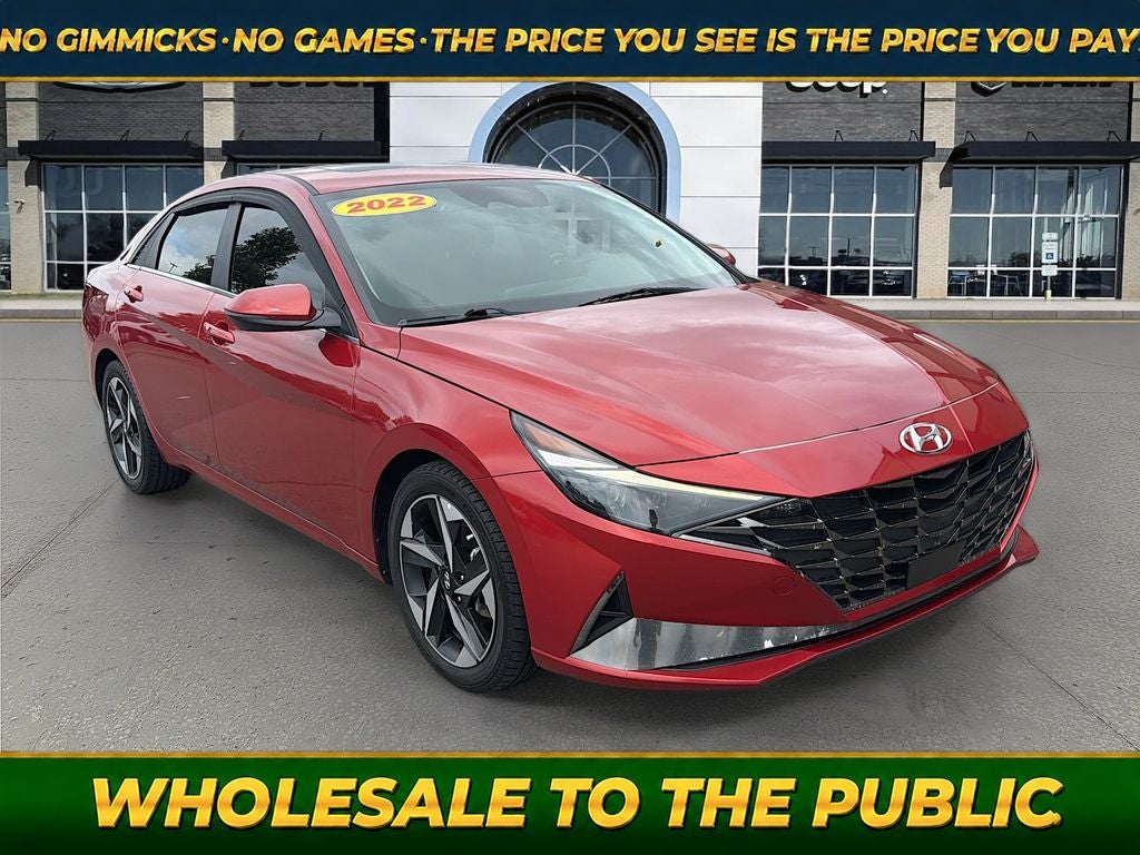 2022 Hyundai Elantra Limited in Lava Orange — front three-quarter view