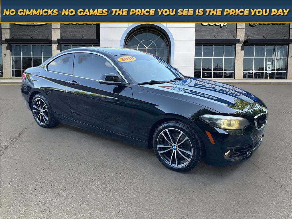 2018 BMW 230i 230i in Jet Black — front three-quarter view